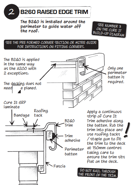 Raised edge B trim profile