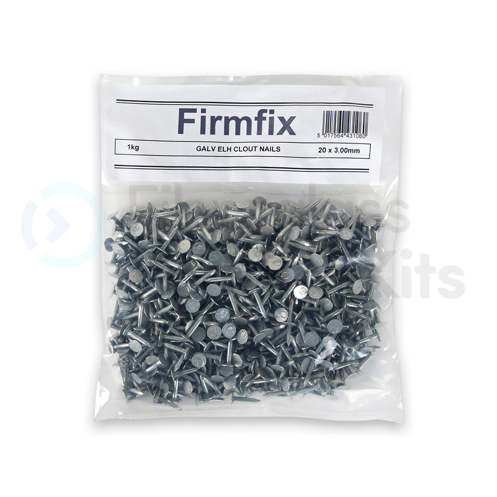 (1kg) ELH Galvanised Clout Nails 20mm x 3mm