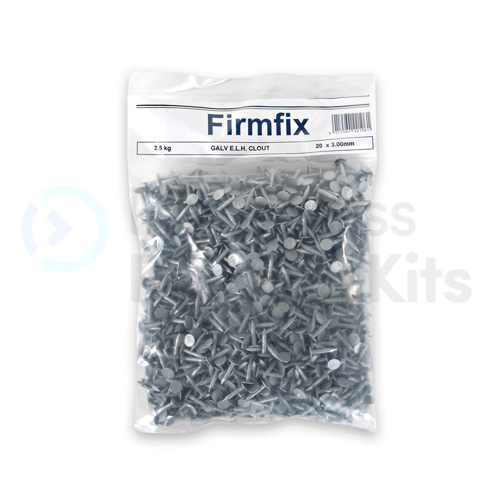 (2.5kg) ELH Galvanised Clout Nails 20mm x 3mm